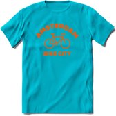 Amsterdam Bike City T-Shirt | Souvenirs Holland Kleding | Dames / Heren / Unisex Koningsdag shirt | Grappig Nederland Fiets Land Cadeau | - Blauw - M