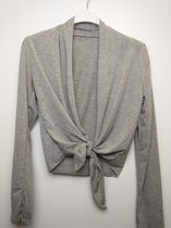 Bolero dames vest Jessica lichtgrijs lange mouwen one size S/M