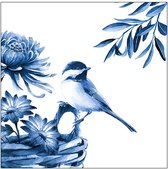 Ambiente - Serviettes papier Oiseau Blue 33 - FSC Mix - 16.5x16.5