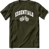 Bike EssentialsT-Shirt | Souvenirs Holland Kleding | Dames / Heren / Unisex Koningsdag shirt | Grappig Nederland Fiets Land Cadeau | - Leger Groen - M