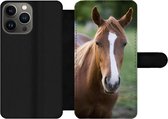 Bookcase Geschikt voor iPhone 13 Pro telefoonhoesje - Paard - Natuur - Portret - Met vakjes - Wallet case met magneetsluiting