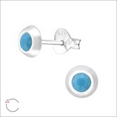 Aramat jewels ® - 925 sterling zilveren oorbellen turquoise 5mm swarovski elements kristal