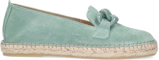 Manfield - Femme - Espadrilles en daim vert avec chaîne - Taille 36