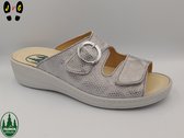 Franken schühe dames slipper, F108 Zilver/grijs, H-Breedte, Maat 38