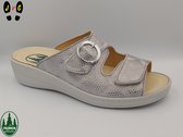 Franken schühe dames slipper, F108 Zilver/grijs, H-Breedte, Maat 37