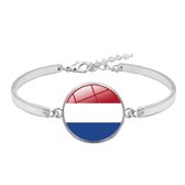 Armband Nederlandse vlag | 925 Sterling Silver plated | Nikkelvrij | Koningsdag - Oranje accessoires | WK -EK | Nederland sieraden | Oranje kleding artikelen Dames