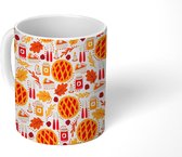 Mok - Koffiemok - Thanksgiving - Patronen - Taart - Mokken - 350 ML - Beker - Koffiemokken - Theemok