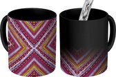 Magische Mok - Foto op Warmte Mokken - Koffiemok - Regenboog - Plaid - Bohemian - Design - Magic Mok - Beker - 350 ML - Theemok