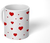 Mok - Koffiemok - Pixel - Hart - Valentijnsdag - Mokken - 350 ML - Beker - Koffiemokken - Theemok