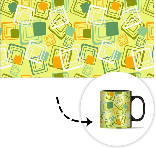 Magische Mok - Foto op Warmte Mokken - Koffiemok - Jaren 70 - Patronen - Abstract - Magic Mok - Beker - 350 ML - Theemok