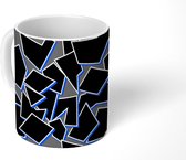 Mok - Koffiemok - Vormen - Geometrie - Zwart - Design - Mokken - 350 ML - Beker - Koffiemokken - Theemok