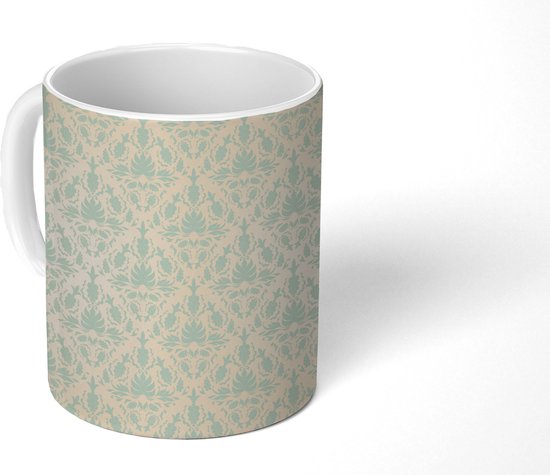 Foto: Mok koffiemok damast vintage pastel design mokken 350 ml beker koffiemokken theemok