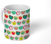 Mok - Koffiemok - Appel - Patronen - Fruit - Regenboog - Mokken - 350 ML - Beker - Koffiemokken - Theemok
