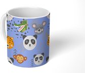 Mok - Koffiemok - Dieren - Hoofd - Patroon - Mokken - 350 ML - Beker - Koffiemokken - Theemok