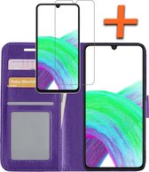 Samsung Galaxy A33 Hoesje Bookcase Met Screenprotector - Samsung Galaxy A33 Screenprotector - Samsung Galaxy A33 Book Case Met Screenprotector Paars