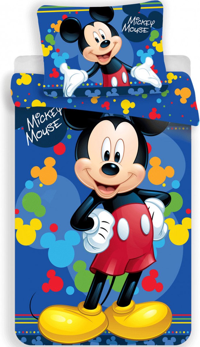 KD® - Mickey, Mickey Mouse - Dekbedovertrek - Eenpersoons - 140 x 200 cm - Katoen