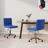 Eetkamerstoelen draaibaar 2 st fluweel blauw