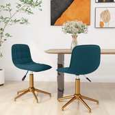 Eetkamerstoelen draaibaar 2 st fluweel blauw