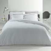 Livetti® Dekbedovertrekset Twee Persoons 260x240cm - Satin Wit Grijs