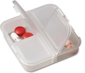 Pillendoos met 4 vakjes Wit - Medicijnen - compact medicijndoosje - medicijndoosje