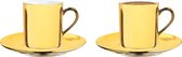 Kop-en-schotels Goud 80 ml set van 2