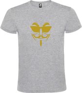 Grijs T shirt met print van " Vendetta " print Goud size M