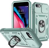 Ring Kickstand met Camera Shield - iPhone SE (2020 / 2022) / 8 / 7 Hoesje - Groen