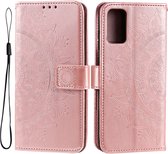 Bloemen Book Case - Samsung Galaxy A33 Hoesje - Rose Gold