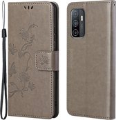 Coverup Bloemen Book Case - Samsung Galaxy A53 Hoesje - Grijs