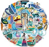 Surfer Stickers | 50 stickers - voor laptop, ipad, telefoon, schrift, muur etc.