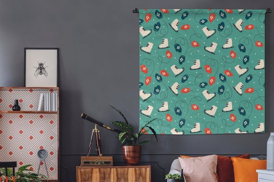 Tapisserie - Tapisserie - Patinage - Hiver - Motifs - 120x120 cm - Tapisserie