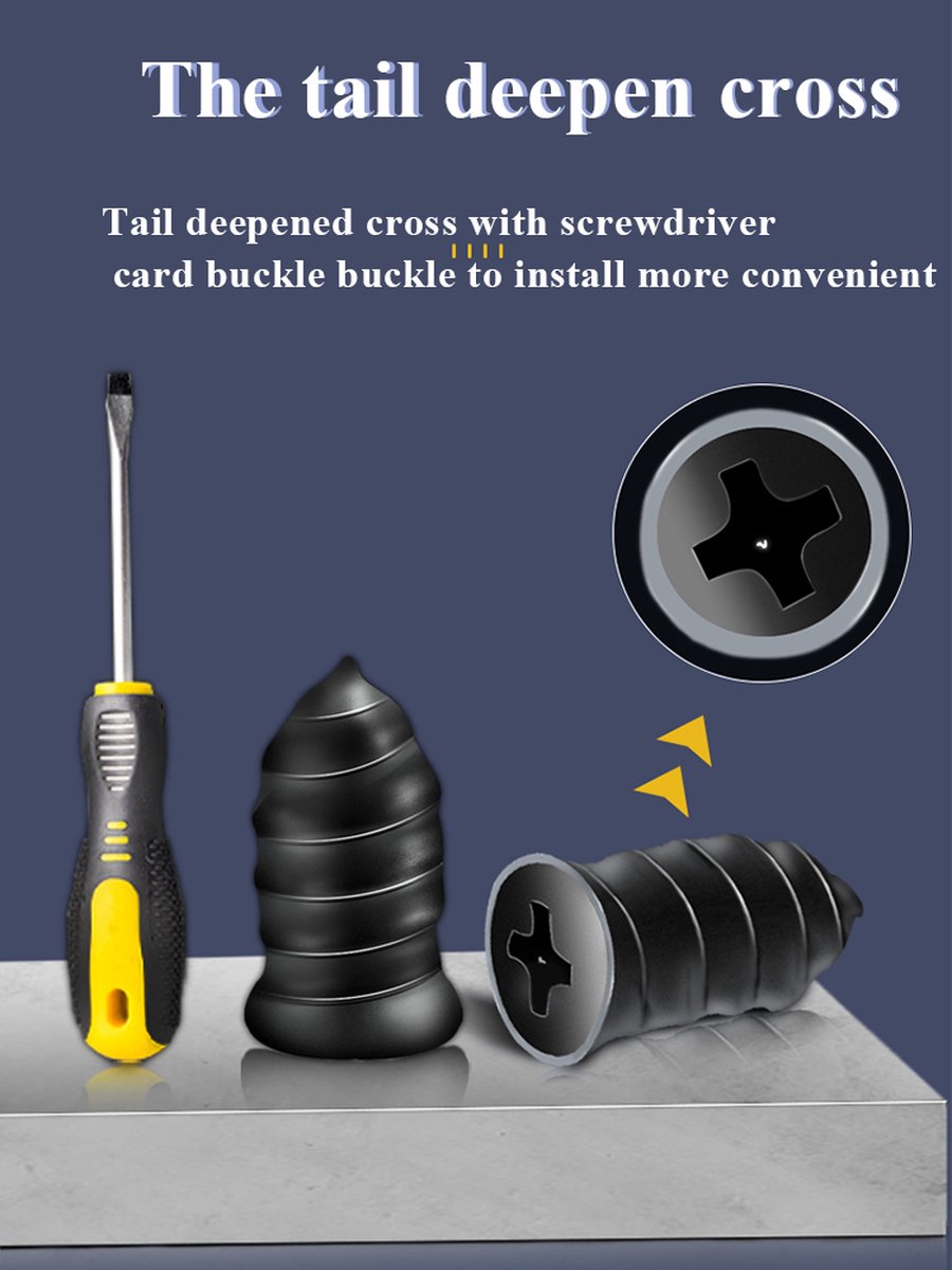 Auto en fietsband Banden reparatieset auto motor scooter scootmobiel 4 stuks - bandenplakset - proppenset - auto accessories thumbnail 3