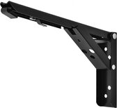 Inklapbare Plankdragers – Stalen Muur Beugels - Muurbeugel - Beugel - Plankdragers - Set van 2 Stuks - 20 cm - RVS - Ruimtebesparend - Zwart