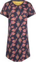 Charlie Choe - Nachthemd - Big Shirt - Dames - Blauw gebloemd - Korte mouwen - V43126 - Maat XL