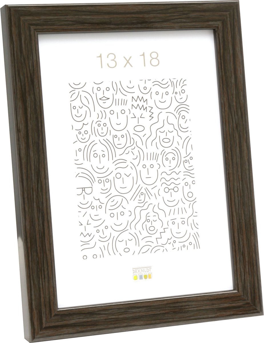 Deknudt Frames fotolijst S46RH7 - bruin wortelhout - foto: 13x18 cm grijs