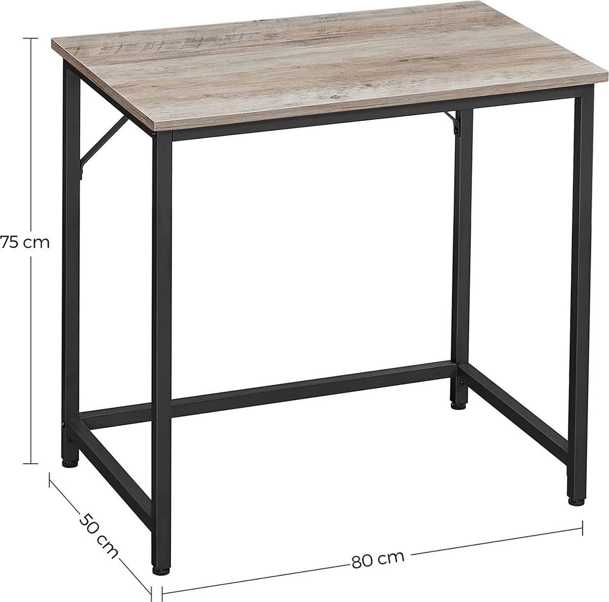 Bureau 140x50x75 Cm JUMMICO - Table Ordinateur Blanc, Cadre Métal Robuste - Pour Télétravail, étude, Gaming