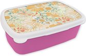 Lunch box Rose - Lunch box - Boîte à pain - Fleurs - Motifs - Papillons - 18x12x6 cm - Enfants - Fille
