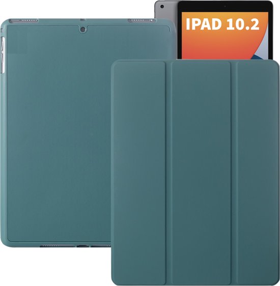 iPad 2021 Hoes - iPad 10.2 2019/2020/2021 Case - iPad 10.2 Hoesje Donker  Groen - Smart... | bol.com
