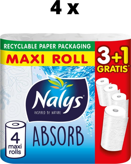 Nalys Maxi Roll keukenpapier 3 rollen in verpakking
