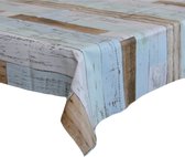 Tafelzeil/tafelkleed houten planken print 140 x 180 cm - Tuintafelkleed