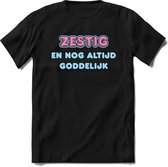 60 Jaar Goddelijk - Feest kado T-Shirt Heren / Dames - Licht Blauw / Licht Roze - Perfect Verjaardag Cadeau Shirt - grappige Spreuken, Zinnen en Teksten. Maat M