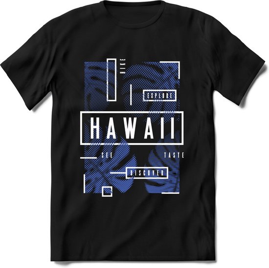 Hawaii Leafs | TSK Studio Zomer Kleding  T-Shirt | Blauw | Heren / Dames | Perfect Strand Shirt Verjaardag Cadeau Maat XL