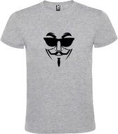 Grijs T shirt met print van " Vendetta " print Zwart size M
