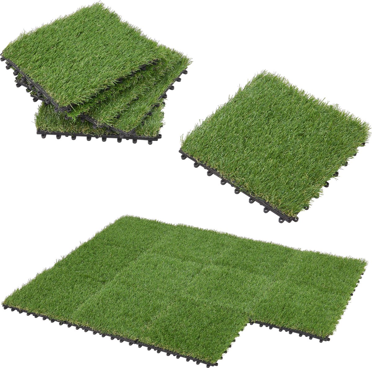 Premium terrastegels kunstgras Wiesloch ca. 1m² groen