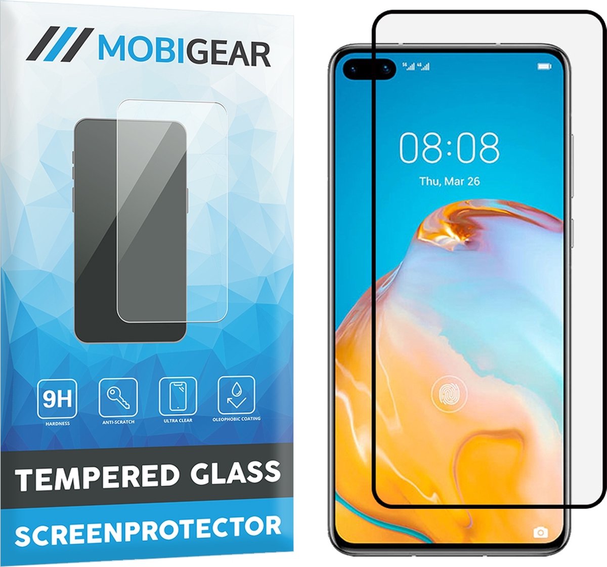 Mobigear Screenprotector geschikt voor Huawei P40 Glazen | Mobigear Premium Screenprotector - Case Friendly - Zwart