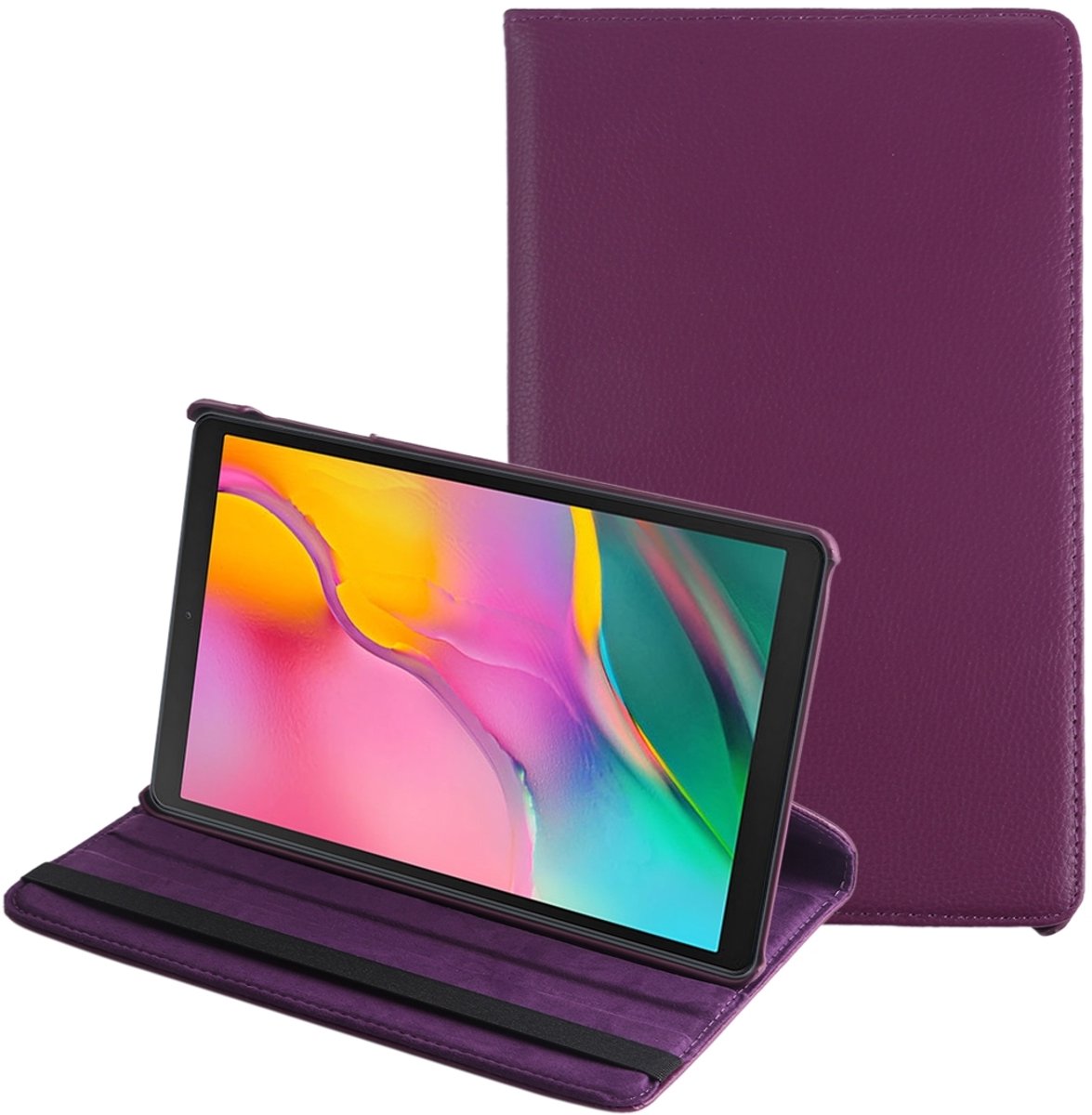 Mobigear Tablethoes geschikt voor Samsung Galaxy Tab A 10.1 (2019) Hoes | Mobigear DuoStand Draaibare Bookcase - Paars