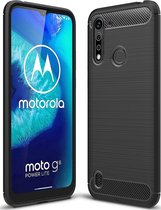 Mobigear Hoesje geschikt voor Motorola Moto G8 Power Lite Telefoonhoesje Flexibel TPU | Mobigear Brushed Slim Backcover | Moto G8 Power Lite Case | Back Cover - Zwart