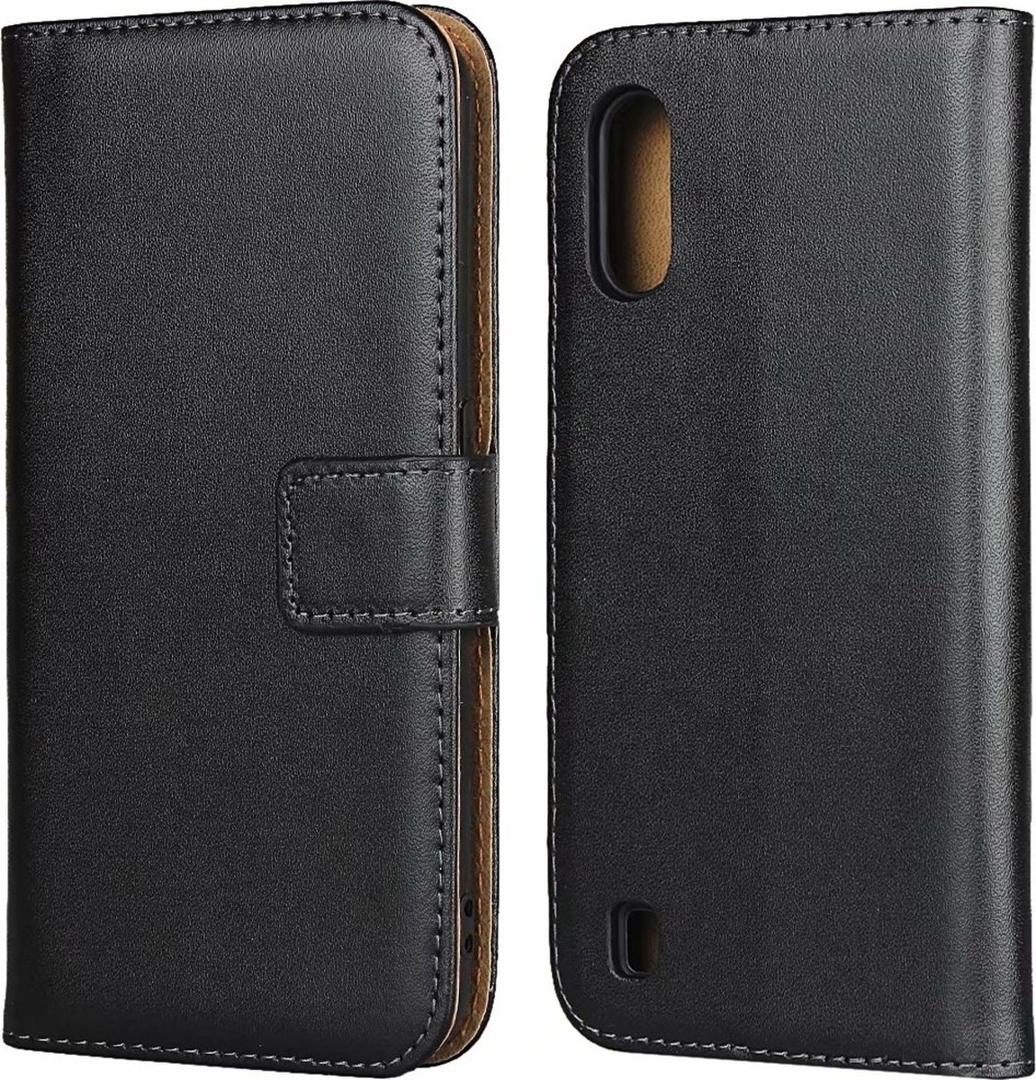 Mobigear Telefoonhoesje geschikt voor Samsung Galaxy A01 Hoesje | Mobigear Business Bookcase Portemonnee | Pasjeshouder voor 2 Pasjes | Telefoonhoesje voor Pinpas / OV Kaart / Rijbewijs - Zwart