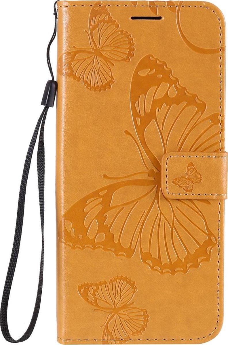Mobigear Telefoonhoesje geschikt voor OPPO Reno 4 Hoesje | Mobigear Butterfly Bookcase Portemonnee | Pasjeshouder voor 2 Pasjes | Telefoonhoesje voor Pinpas / OV Kaart / Rijbewijs - Cognac