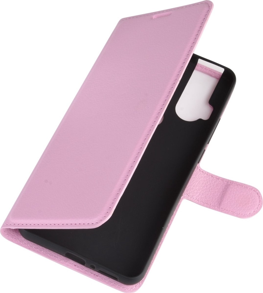 Mobigear Telefoonhoesje geschikt voor Motorola One Hyper Hoesje | Mobigear Classic Bookcase Portemonnee | Pasjeshouder voor 3 Pasjes | Telefoonhoesje voor Pinpas / OV Kaart / Rijbewijs - Roze